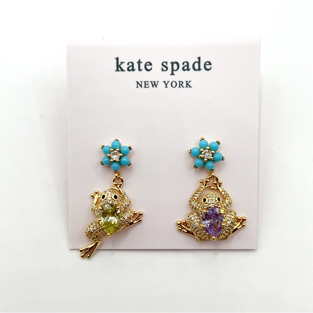 KS067-Kate Spade frog earrings